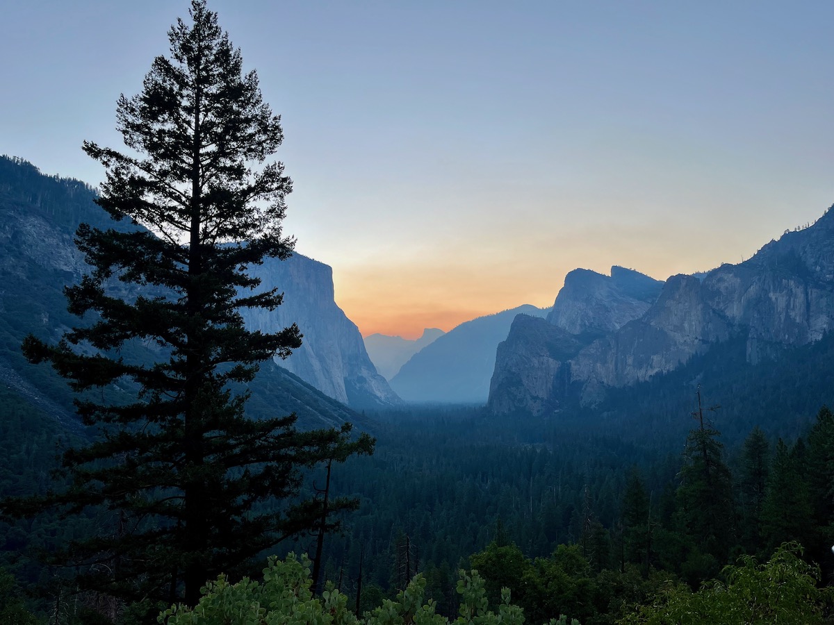 Kalifornien_mit_Kindern_Sonnenaufgang über dem Yosemite Nationalpark