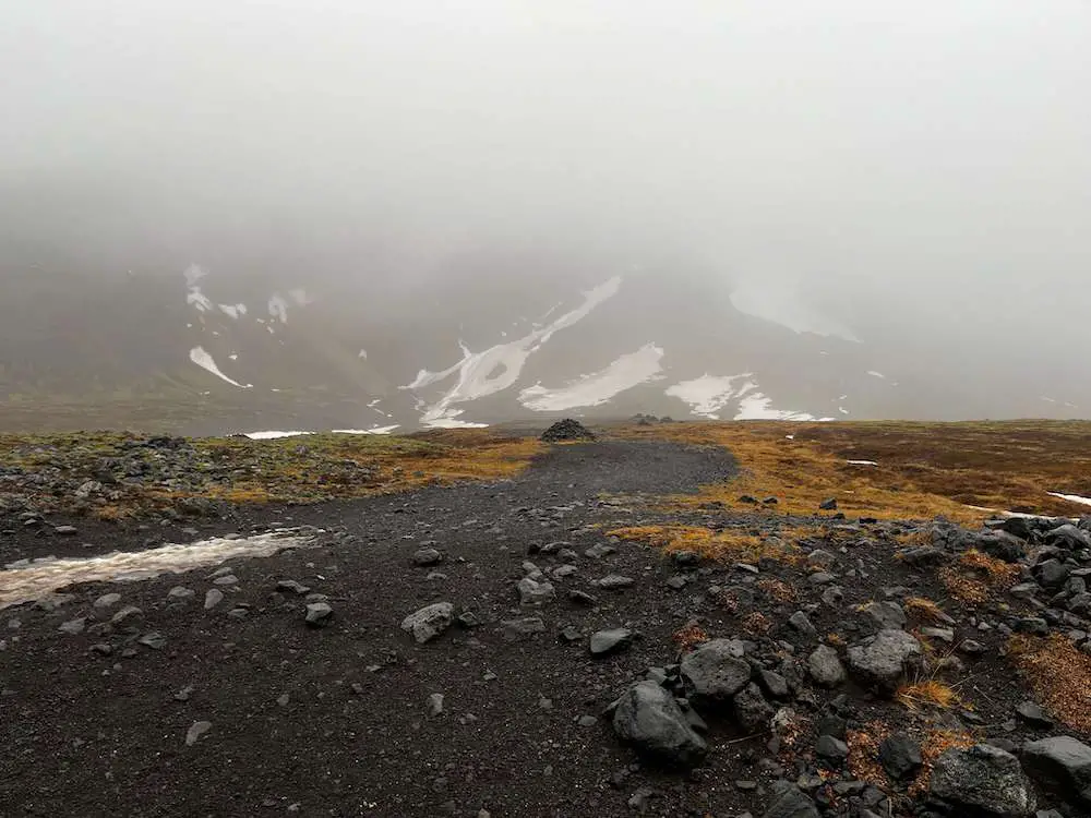 Schlechte Sicht bei unserem Besuch des Snæfellsjökull