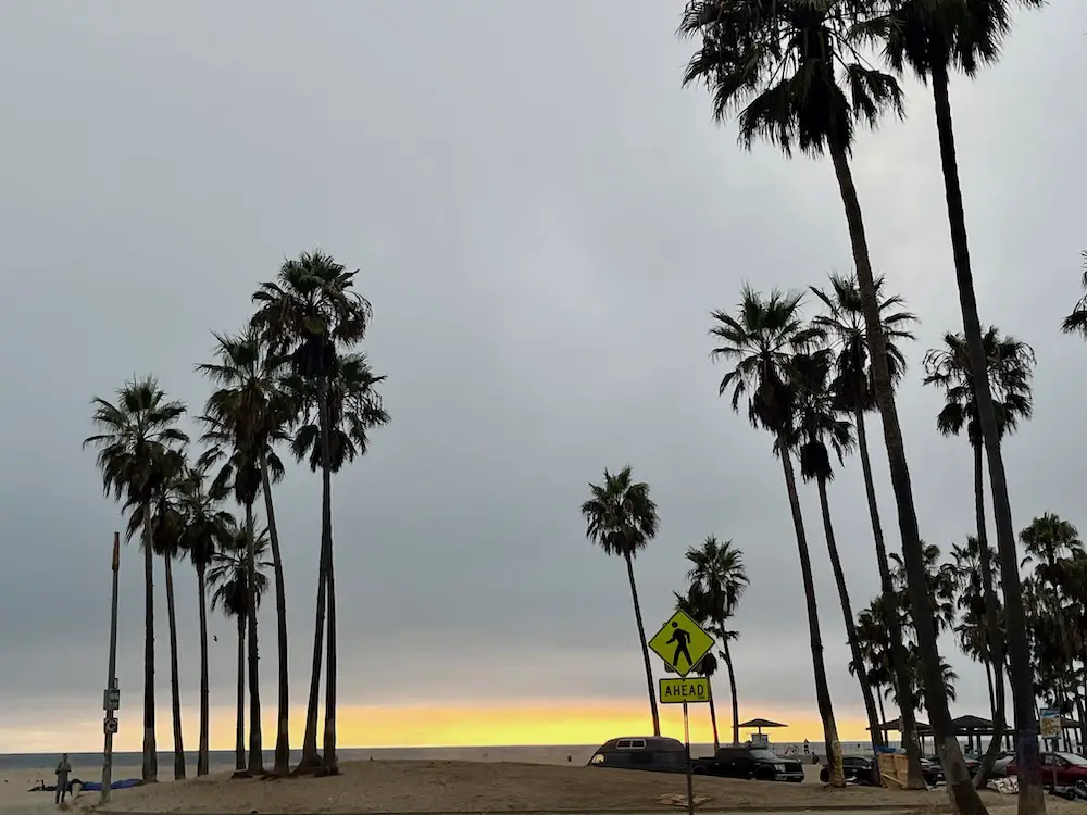 Los Angeles mit Kindern - Sonnenuntergang am Santa Monica Beach