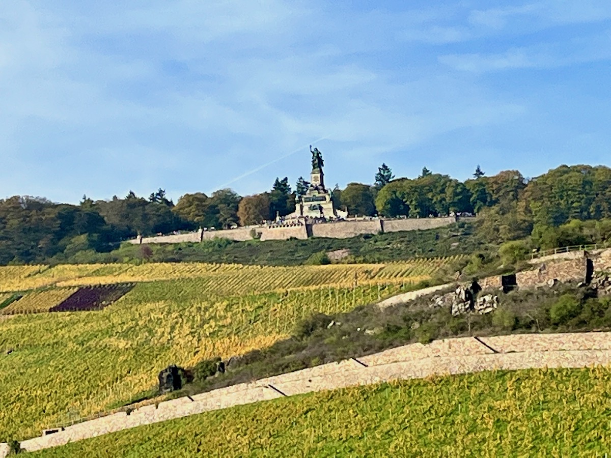 Rheingau_Wandern_Tipps: Die Rüdesheimer Weinberge mit dem Niederwalddenkmal