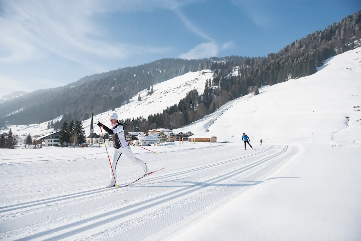 Skifahren im Allgäu: die Langlaufloipe bei Balderschwang