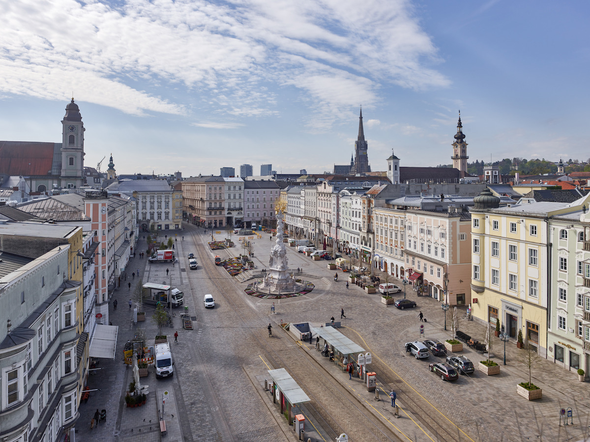 Linz Sehenswürdigkeiten: der Hauptplatz von oben